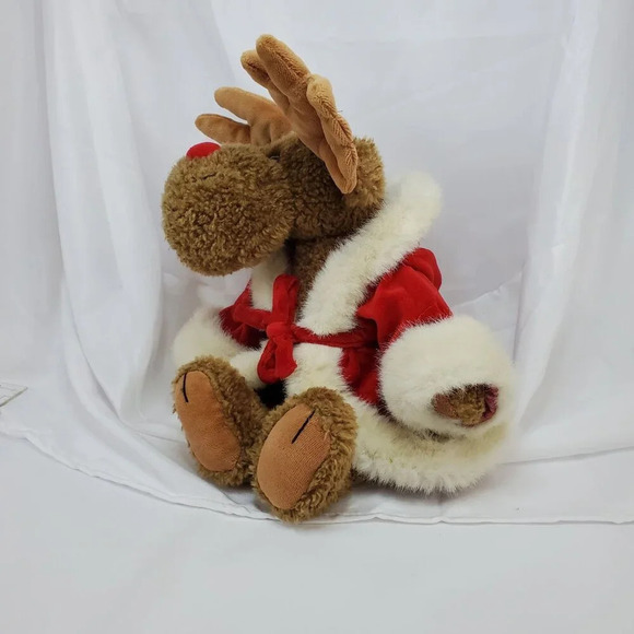 Boyds Bears "Irwin Mooseltoe" #917296 Christmas moose Santa w/Coat 12" Plush - Picture 12 of 14